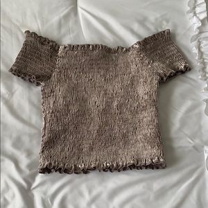 Velvet off the shoulder top